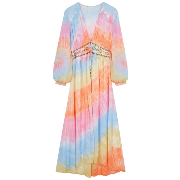 Free People Dresses & Skirts - *sold*NWT Free People Unicorn Tie Dye Maxi Kimono Dress
